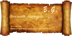 Borsodi Gyöngyi névjegykártya
