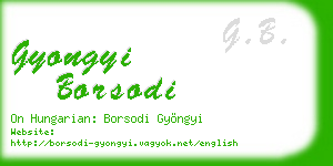 gyongyi borsodi business card